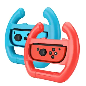 Racing Wheel for Nintendo Switch/Switch OLED Joy-Con Controller (Set of 2 Red + Blue) Racing Steering Wheel Controller Accessory Grip Handle Kit Attachment