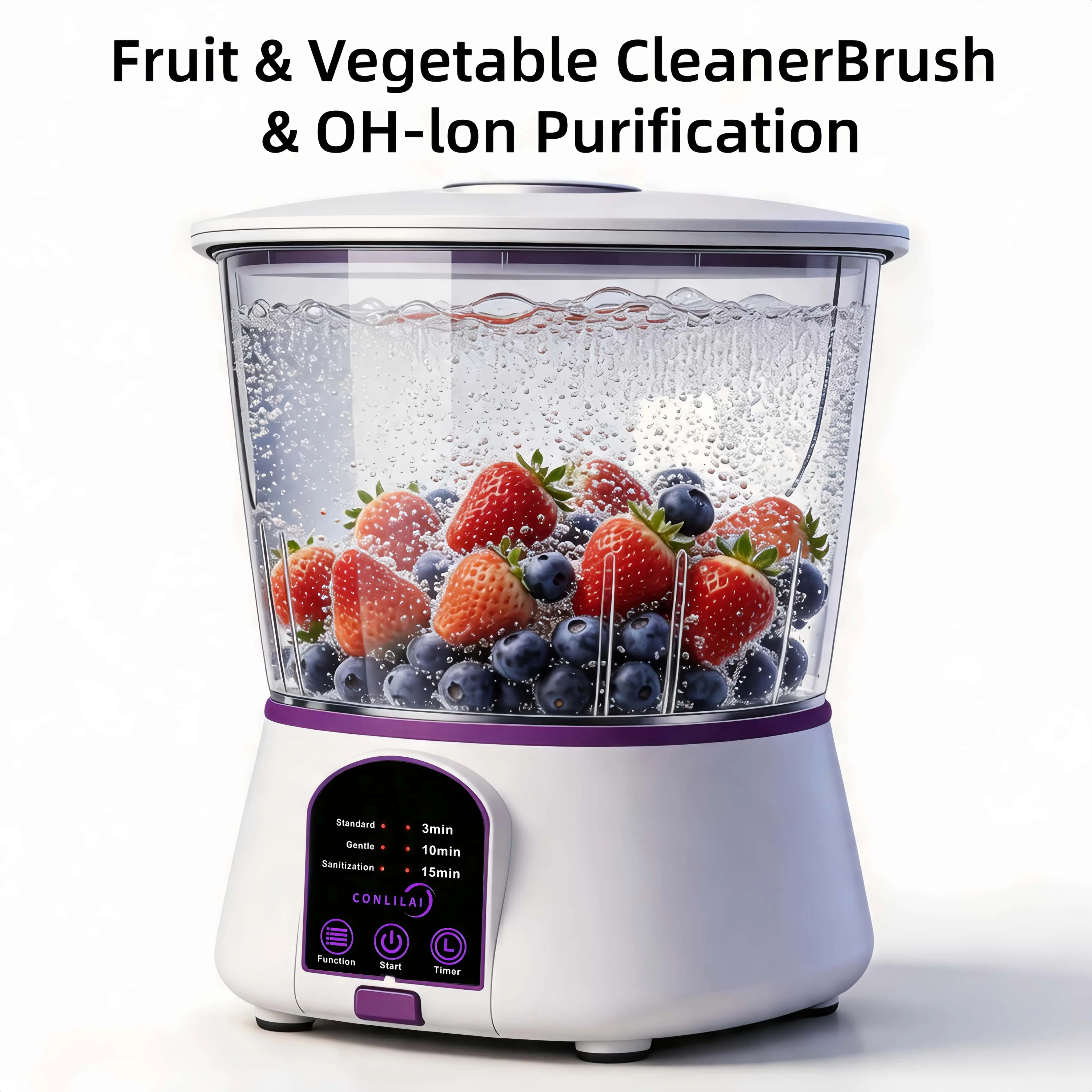 Multi-Functional Fruit Vegetable Purifier Washer with Turbo Cleaning and Hydroxyl Radical Disinfection. Effectively Removes Dirt, Residues, and Odors. Perfect for Home, Travel, Camping, and Outdoor Us