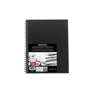 Pacific Arc Mesa Sketchbook - black wire-bound, hard cover with micro-perforated pages 80 sheets 65lb paper