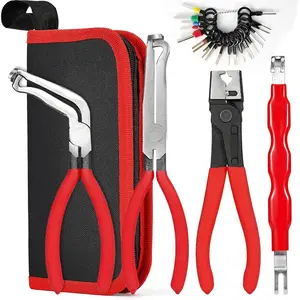 5 count Automotive Electrical & Hose Clamp Repair Tool Set for  Wiring &  Line - Includes Hose Clamp Pliers, Angled/Straight Electrical Disconnect Pliers, Terminal Connector Tool