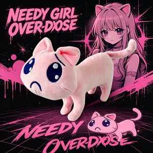 Needy Girl Overdose Ap Cat Plush, Cute P-Chan Cat Stuffed Toy, Anime Plushie Gift for Fans, Soft and Cozy Collectible, Super Soft Fluffy
