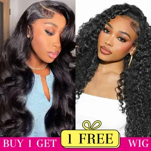 HA[Comb sale 30'' & 30'']''Buy 1 Get 2 Wig'' 13x4 Body Wave & Deep Wave Lace Front Wigs Human Hair 180% Density Human Hair Wigs for Black Women