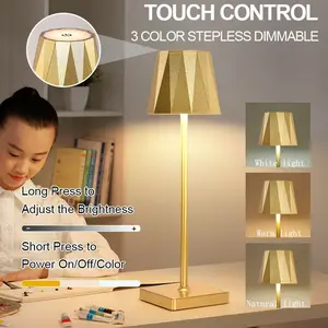 Touch Control LED Atmosphere Table Lamp, Three Color Lighting Makeup Desk Light, Bar Restaurant Ambiance Lamp, Rechargeable Coffee Shop Lamp