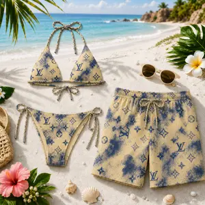 Signature Swim LO Matching Couple Swimwear Set 2026 - Viral Women’s Bikini, Men’s Shorts for Beach Vacation Gift