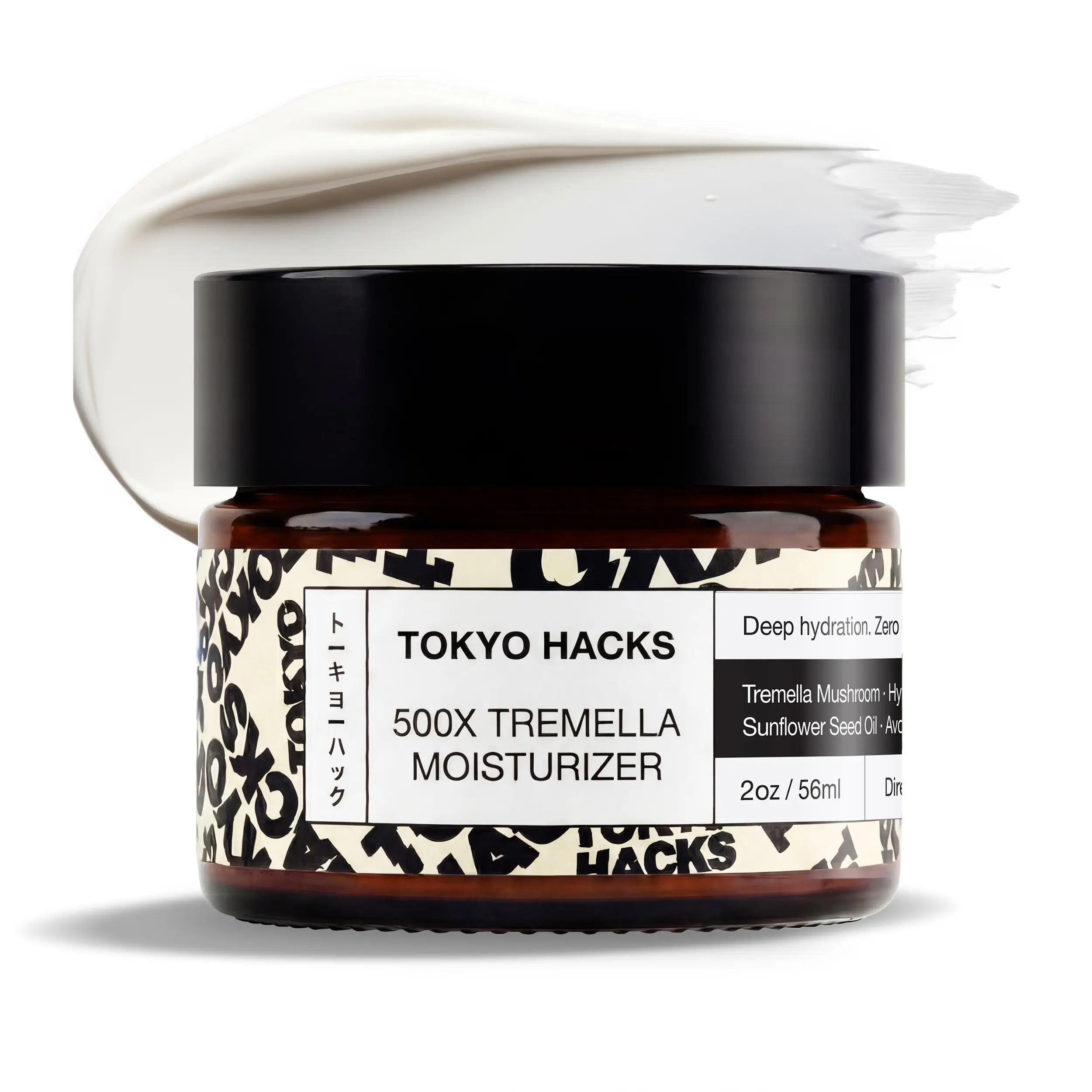 Tokyo Hacks 500X Tremella Moisturizer Gel-Cream with Niacinamide, Sunflower, Shea, Hyaluronic Acid, Green Tea & Tremella (snow) Mushroom that holds 500x Water Weight fo Deep Hydration for Dry Skin Moisture