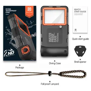 IP68 Waterproof Underwater Phone Case with Breathing Tube, Professional Photo Video Box, Breathable Diving Phone Cover