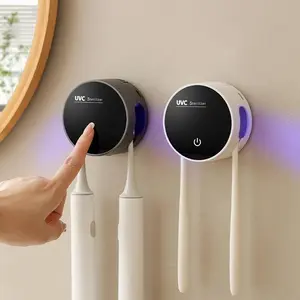 UV Toothbrush Sterilizer, UV Toothbrush Sanitizer Holder, Wall Mounted Toothbrush Holder with Toothbrush Cup, Toothbrush Storage, Bathroom Accessories, Home Supplies, UV Toothbrush Holders