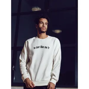 He Just Like Me Fr Embroidered Sweatshirt