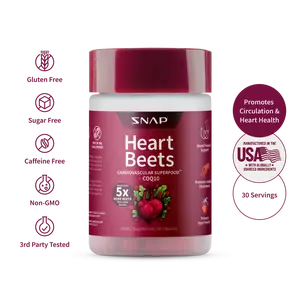Snap Supplements - Heart Beets Capsules - Support Healthy Heart & Circulation - Nitric Oxide Supplement for Men and Women - 3rd Party Tested
