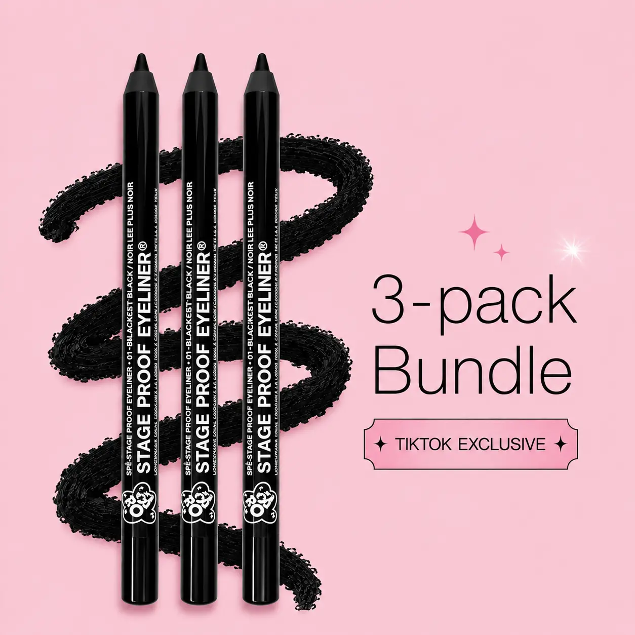 KimChi Chic Beauty Stage Proof Eyeliner 3-Pack - Blackest Black
