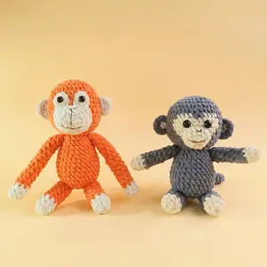 Handmade Crochet Monkey Plush Doll, Soft Amigurumi Monkey Toy, Cute Stuffed Animal Gift for Kids Baby Nursery Room Decor