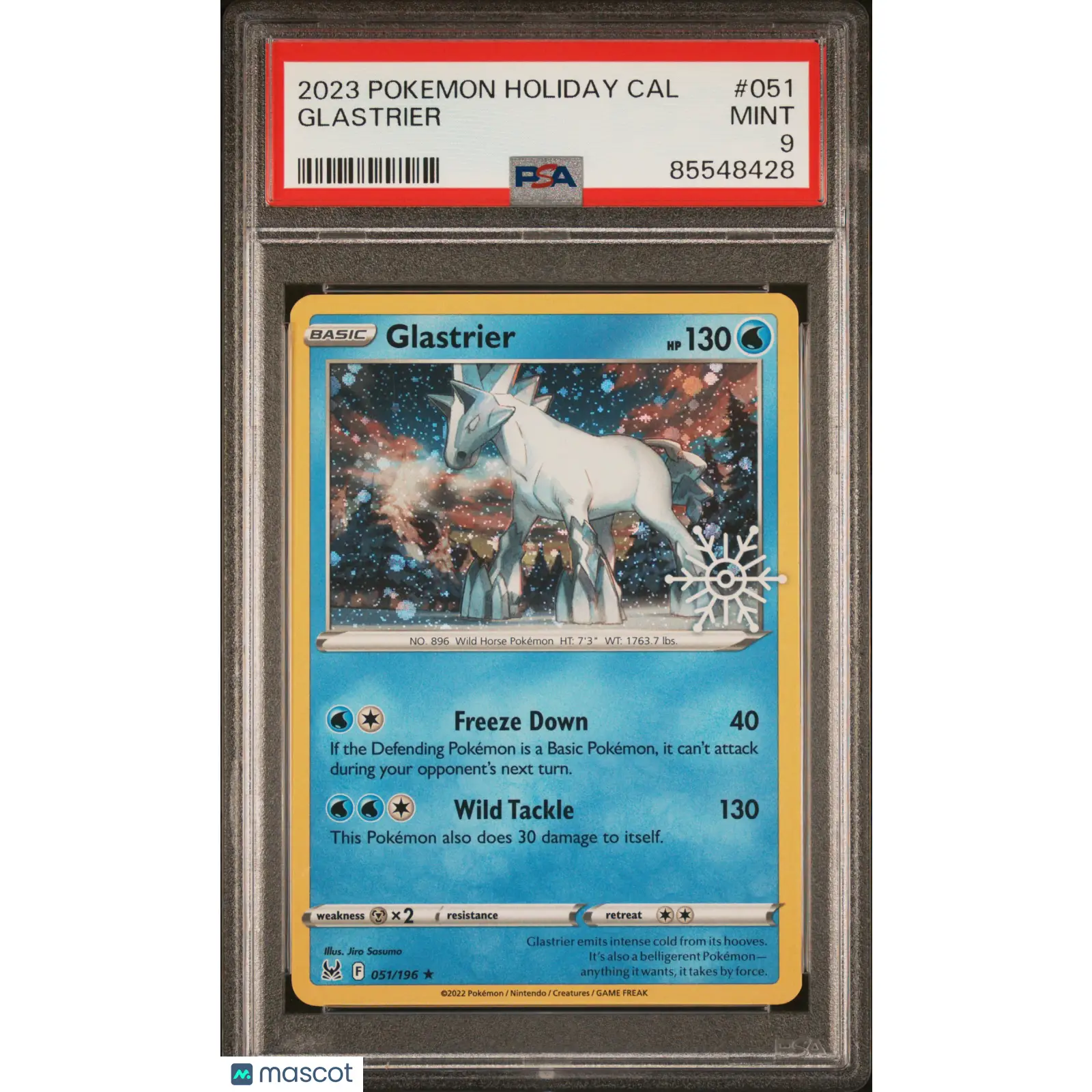 PSA 2023 Pokémon TCG Glastrier #051 9