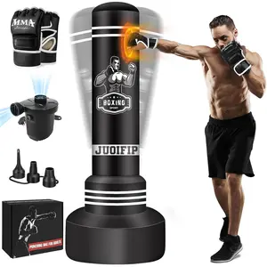 Freestanding Punching Bag for Adults, 70'' Boxing Bag with Stand Kicking Bag Heavy Bag with Boxing Gloves and Electric Air Pump, Women Men Kickboxing Bags for Beginners Training MMA Muay Thai Fitness