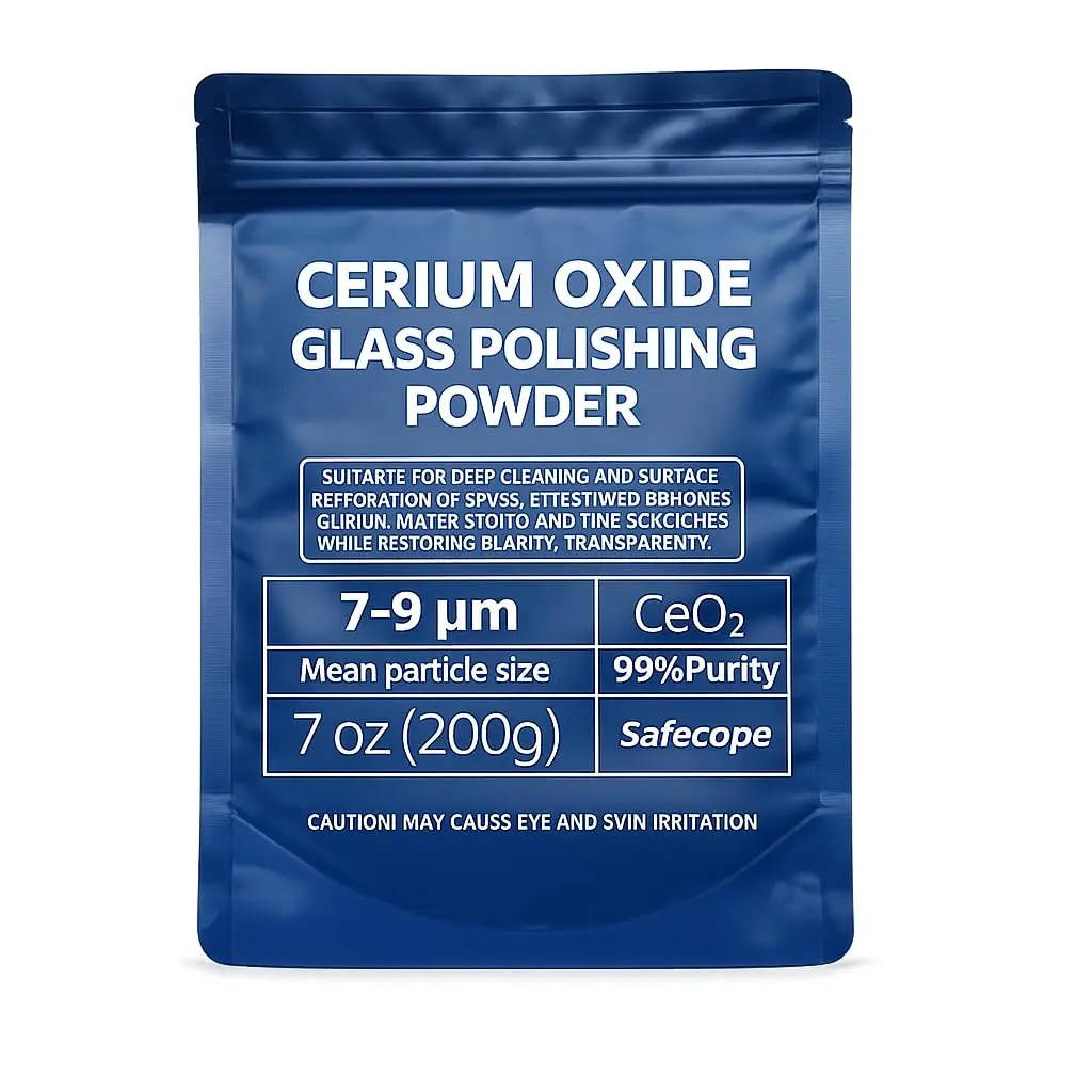 7oz (200g) 99% Cerium Oxide Glass Polishing Powder (7-9 Um) – Removes: Oil Films, Water Spots, Swirl Marks, Wiper Streaks, Removes Fine Scratches & Deep-Cleans Glass Surfaces.