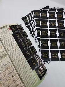 Al-Bayan Quran Tabs - 150-Piece Set with Gold Foil Indexing in English | Surah & Juz Tabs/Bookmarks for Easy Navigation | High-Quality Study Aid for Quran Lovers - Sticky Labels