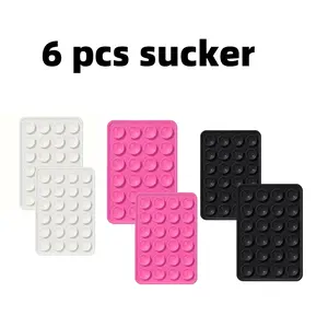 Suction Phone Case Mount, 6Pcs Silicone Phone Suction Grip Compatible  Anti-Slip Hands-Free Mobile Accessory Holder, Sticky Phone Grip for Tiktok Videos and Selfie