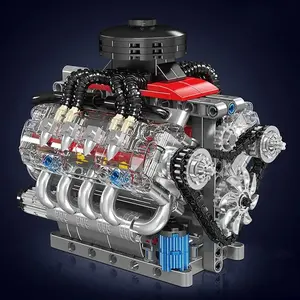 V8 Engine Building Block Set, 487 Pieces Per Box, Assembly Decorative Blocks, Adult Car Enthusiast Collection Gift