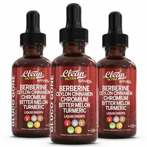 Clean Nutra Berberine, Ceylon Cinnamon, Chromium, Bitter Melon, Turmeric, Glucomannan, Gymnema & More for Natural Wellness Liquid Drop – Gluco Tone