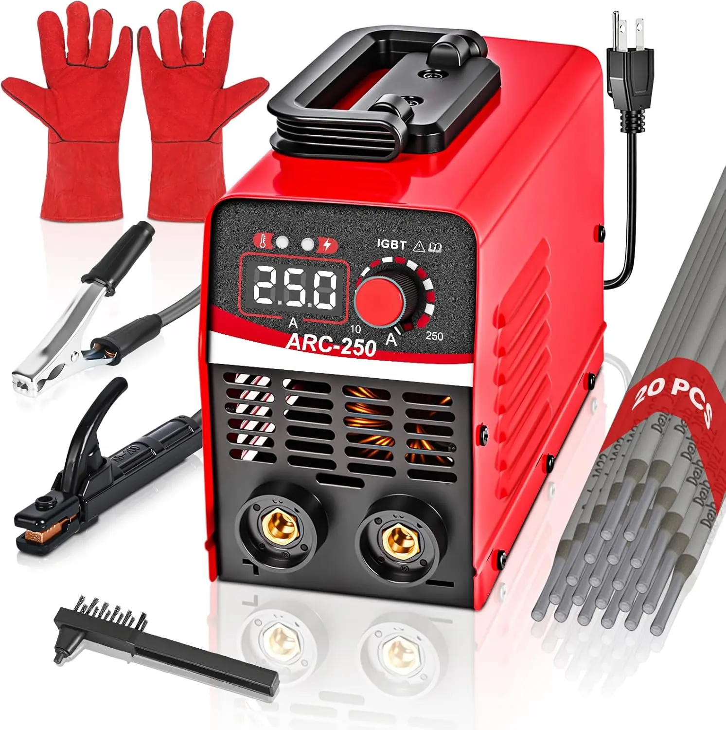 Mini Stick Welder Kit, Portable MMA Arc Welding Machine for Small DIY Repair, Compact Welding Tool with Rods and Gloves