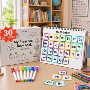 [30 Activities]  Mallify Montessori Busy Book for Kids, Preschool Learning Activities, Toddler Busy Board, Gifts for Toddlers, Busy Tots Bilingual Toddler Markers, Travel Student Painting Supplies, Teaching Supplies, mothersdaygift, #SummerFinds