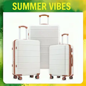 Hardshell Luggage Set, 20/24/28 Inch Lightweight Expandable Anti-Collision Crash-Proof Checked Luggage, Durable ABS with 360° Spinner Wheels, TSA Lock, for Travel & Business (Father’s Day Gift, EX-Lite Summervibes)