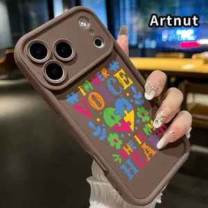 Soft Case for iPhone 17 Pro Max Air Promax Caring for Autism Pattern Printed TPU Rubber Full Lens Guard Durable Smartphone Cover for Girl