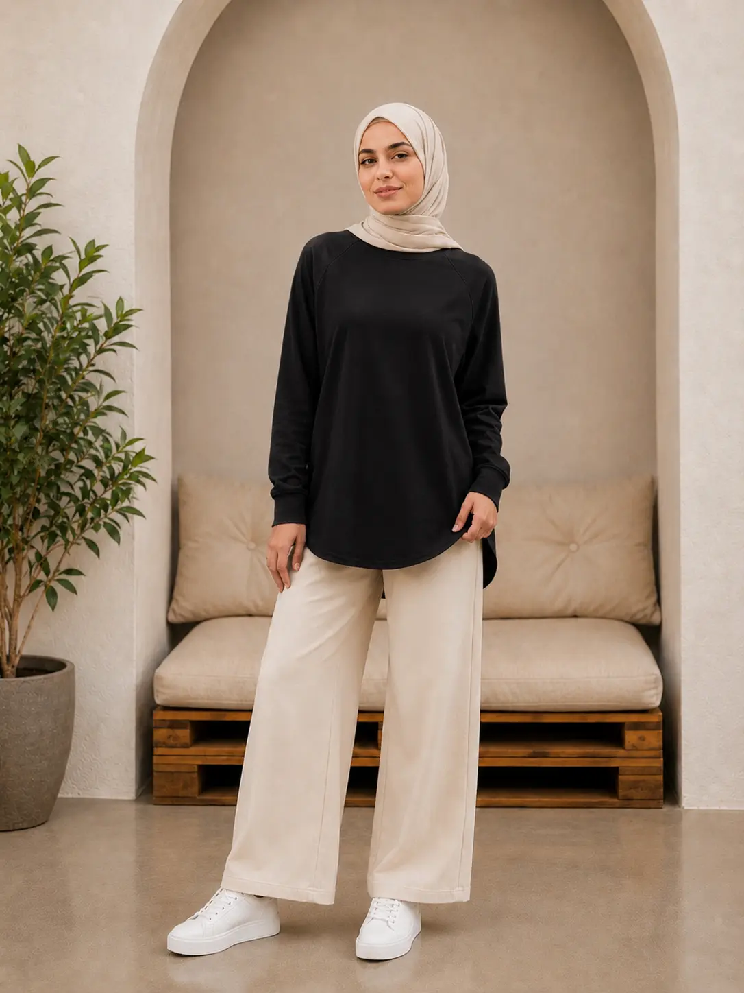 Women's Modest Hijabi Loose-fitting Cotton Tees Women's Modest Hijabi Loose-fitting Cotton Tees