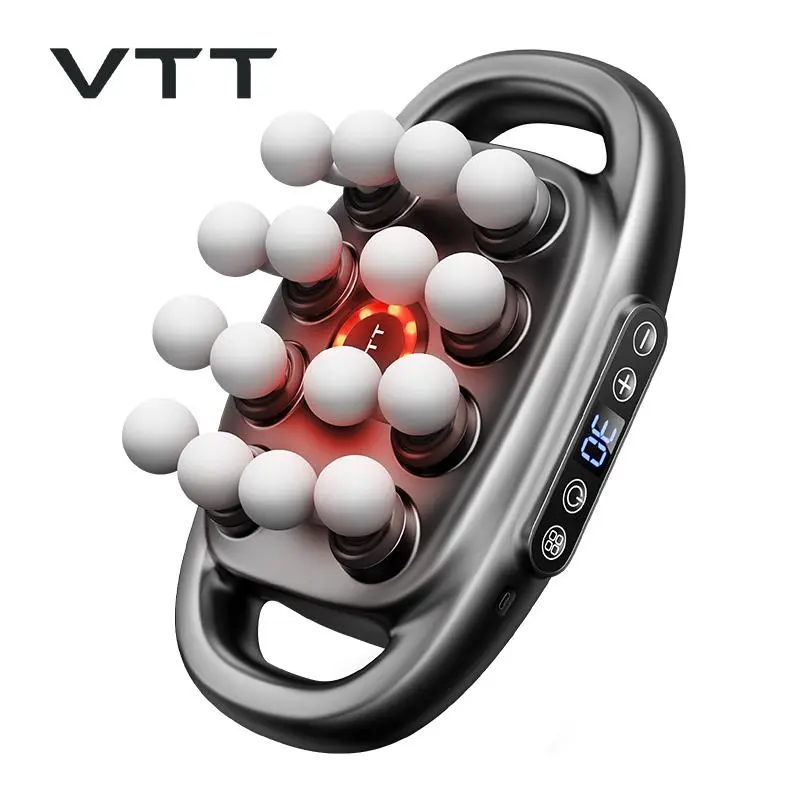 VTT 16-Head Deep Tissue Massage Gun for Muscle Recovery, Percussion Massager with 30 Adjustable Speeds, Quiet Rechargeable Tool for Shoulder, Neck, Back & Foot Relaxation