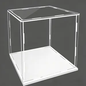 Transparent Acrylic Display Box with Base, Multiple Sizes, Dust Protection, Contemporary Style, Collectible for Fans, for Action Figures, Car Models, Collectibles