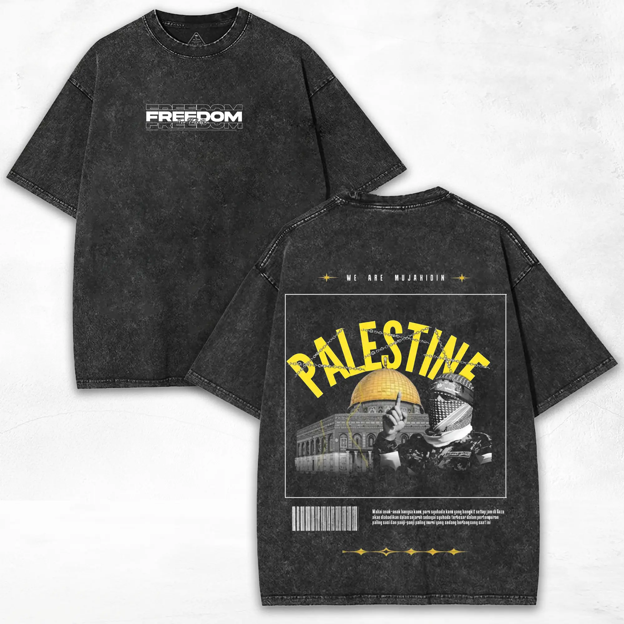 Peace & Freedom x Middle East Vibe + Retro Bold Print + Heavy Cotton Washed Tee + Collector Edition