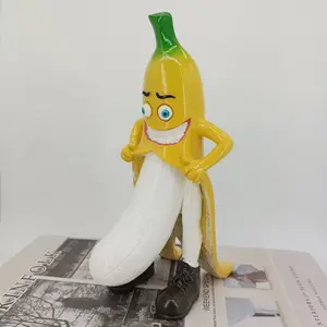 Evil Resin Banana Creative Ornament, Prank Decorative Figurine, Large Resin Banana Decoration, Funny Home Accessory