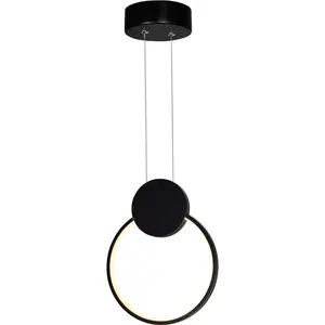 CWI Lighting Pulley LED 8 inch Black Mini Pendant Ceiling Light 1297P8-1-101