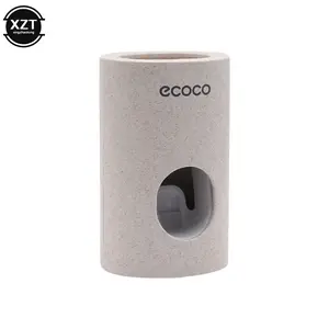 WYMECT Wall-Mount Bathroom Toothbrush Holder - Waterproof Plastic (ABS) Toothpaste Dispenser with Compact Form, Covered Design, Adhesive Sticker for Home Bathroom Supplies