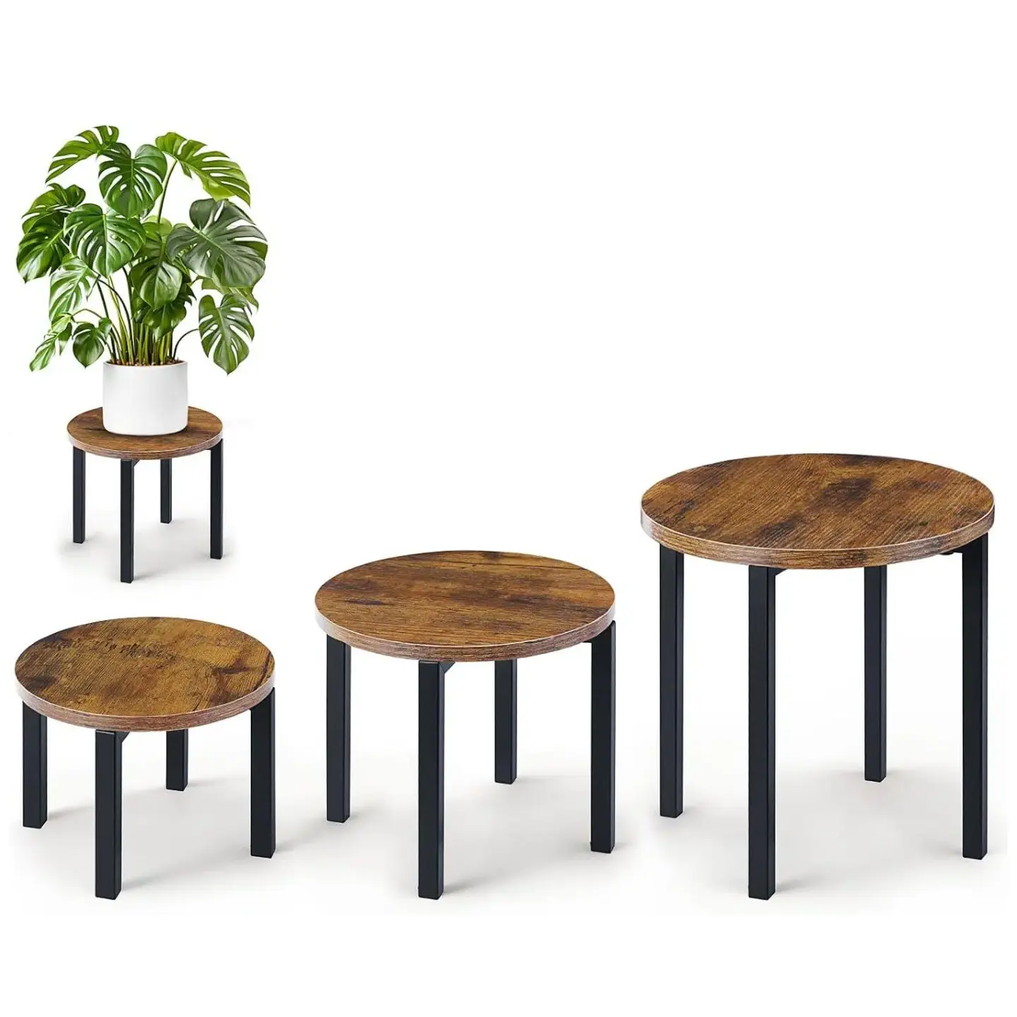 3-Pack Plant Stands Indoor, Plant Flower Display Shelf, Heavy Duty Flower Pot Stands for Multiple Plant Fits Living Rooms, Balconies, Offices(Fits 5" -12" Pots)