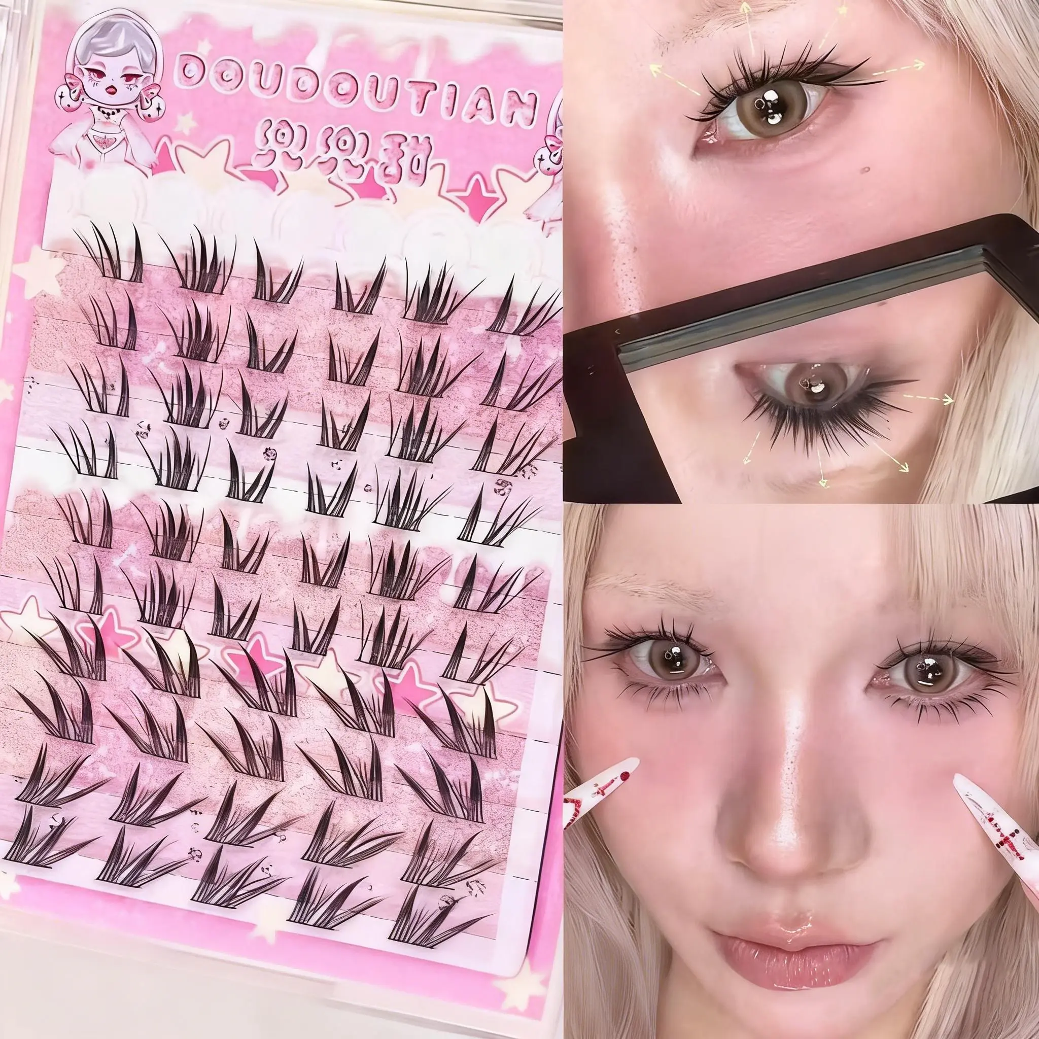 60 Cluster False Eyelashes, Eyelash Extensions, Single Cluster, DIY Lash Extension, Japanese Korean Style, C Curl, Natural Realistic, Segmented, Beginner Length 10mm-13mm, Eyelash Clusters