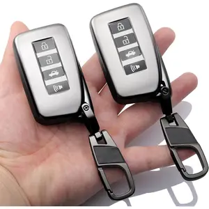 2-Pack Keychain for Lexus Key Fob Cover 4 Buttons Key Case Fit for 2013-2022 RX NX LX is RC GS ES 200t/250/300/350L/450HL/570