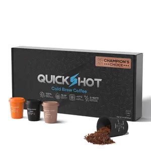 Quickshot Instant Cold Brew Coffee, Premium Espresso, Single-Origin, and Creative Flavors, 100% Arabica Beans with Advanced Freeze-drying Technology, Perfect for Iced Coffee，Back-to-School Energy Boost