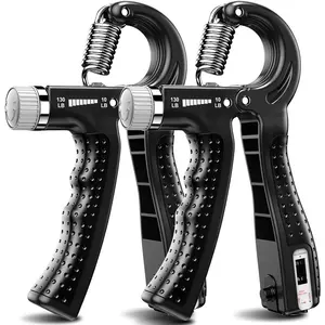 Hand Grip Strengthener 2 Pack Adjustable Resistance 10-130 Lbs Forearm Exerciser, Grip Strength Trainer for Muscle Building and Injury Recovery for Athletes for Gifts for Men