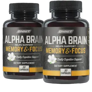 ONNIT Alpha Brain - 2 x 30ct Bundle - Premium Nootropic Brain Supplement Focus Capsules for Concentration & Memory Support - SAME DAY SHIPPING!