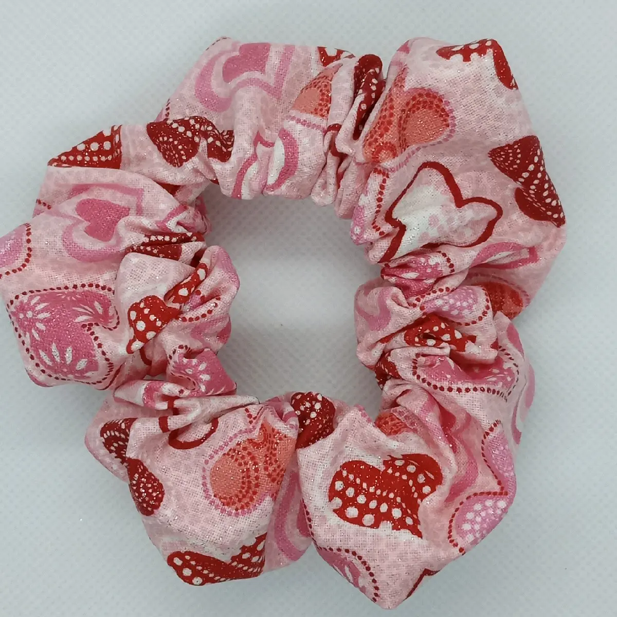 Valentine Heart Sprinkle Handmade Scrunchie casual hair accessory