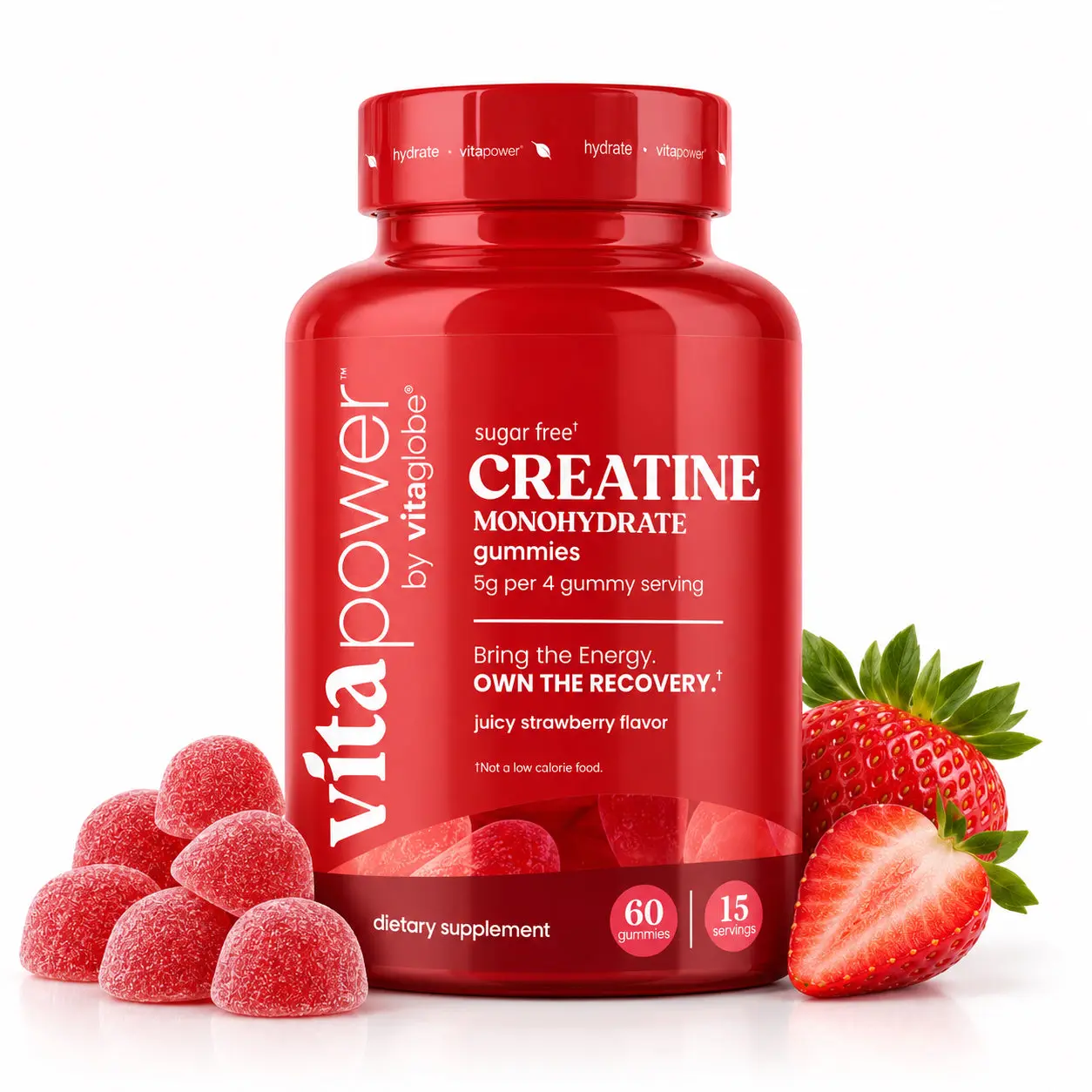 Sugar-Free Creatine Gummies - Sour Strawberry