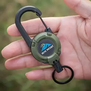 Heavy-Duty Steel Rope Keychain with Anti-Loss Roll, Compact Clip, Extendable Strap, Spring Hook, Rollable Design, Secure Hold for Fishing, Camping, Backpack Organization & Key Management,summervibes