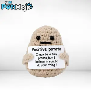 Mini funny positive potato, funny positive potato crochet dolls, cute room decor, knitted toys, emotional support plush gift, lovely plush gift, Soft and cuddly toy for kids and adults, positive potato, crochet potato gift, emotional support potato gift