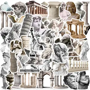Art Statue Pattern Sticker, 50pcs Creative Personalized Self Adhesive Durable Decorative Stickers, DIY Decals for Water Bottle, Laptop, Phone Case, Scrapbooking, Journal Making
