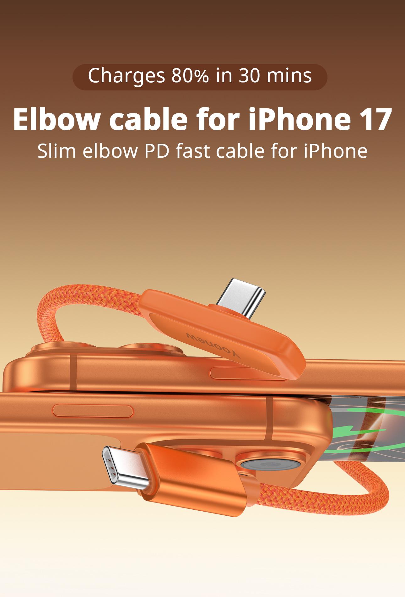 6.6 ft gaming charging cable, compatible with Apple 17/16/15 series phones; suitable for gaming, watching shows/series, car use, and travel; 45W ultra-fast charging, convenient charger; portable iPhone charger; also compatible with Samsung and Huawei phon