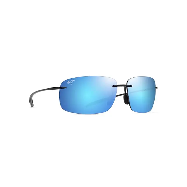 Maui Jim Breakwall Sunglasses B422-02 Shiny Black Frame Blue Hawaii Lenses