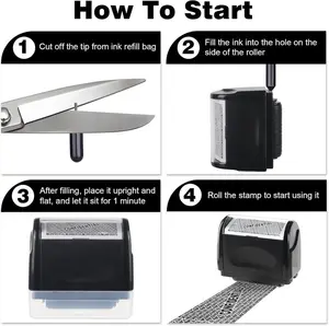 2 PACK-Privacy Protection Security Roller Stamp — Address & Billing Info Blocker, Home & Office Mailing Essentials 100m Long-Lasting Roll