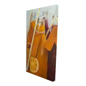 212 MAIN Object Orange Vibrant Wall Art Photo Print - 24x48 in. High-Def Artistic Poster, Orange Summer Drinks Design, Home Decor for Living Spaces, Room Supplies