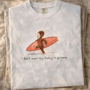 Comfort Colors Inspired Surf Monkey, Tee I Dont Want This Feeling To Go Away Shirt, Cozy Nostalgic Aesthetic T-Shirt