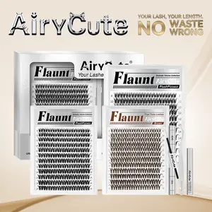 Flaunt & Short Flaunt & Brown Flaunt | AiryCute Upgrade U Lashes Ultra-Dense, Waterproof, Long-Lasting Lashes | Flora | Natural Daily, Volume Style | Beginner-Friendly DIY Lashes for a Flawless, Voluminous Look | Trendy & Must-Have Clusters